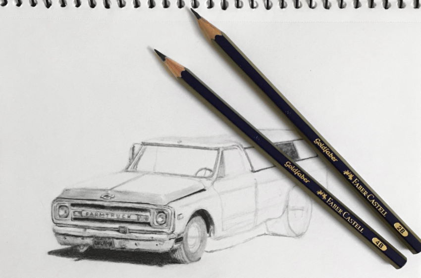 Initial drawing with Goldfaber pencils