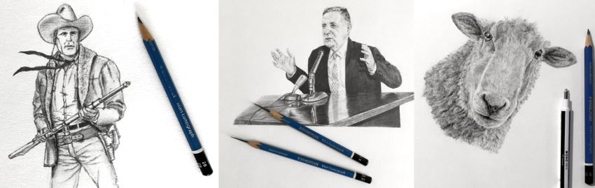 Drawings with Staedtler Mars Lumograph pencils