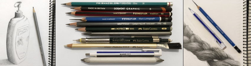 Examples for recommended drawing pencils
