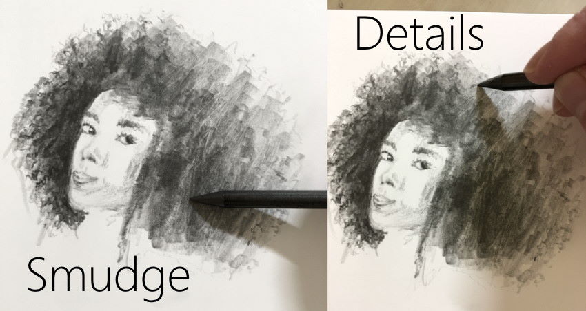 Graphite stick for drawing curly hair