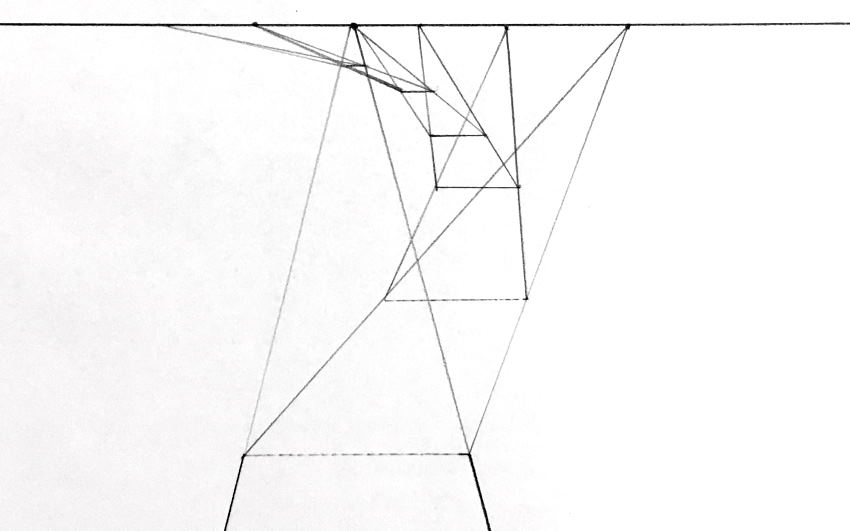 Drawing many vanishing points for road curves