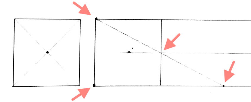 Drawing a line to determine length of duplicated plane