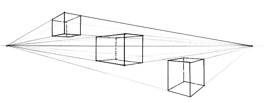 DRAWING WITH PERSPECTIVE: BOXES IN ONE-POINT AND TWO-POINT