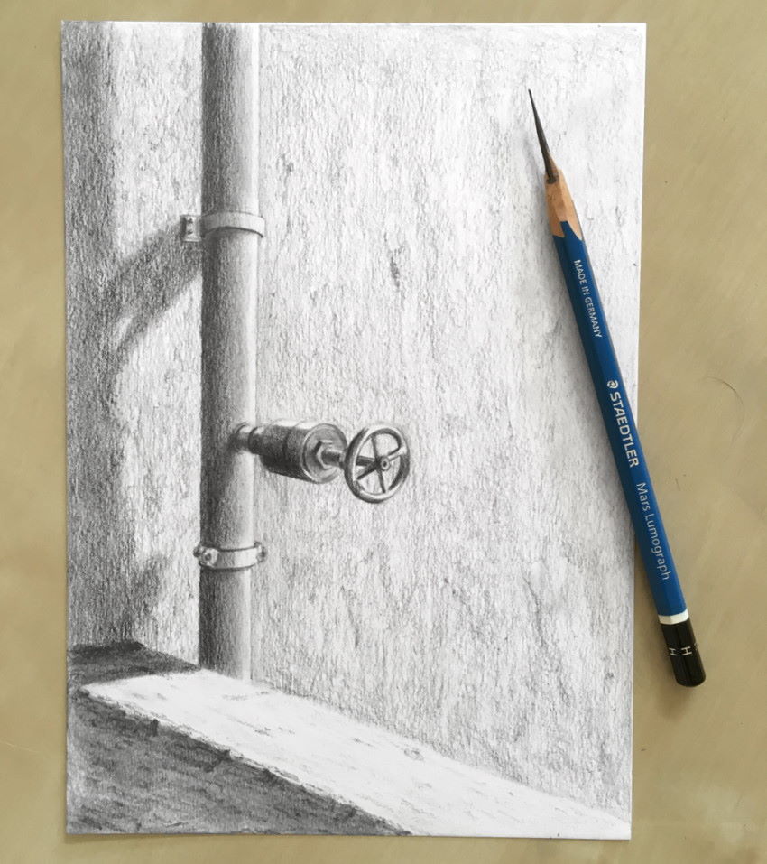 Realistic drawing of a water tube