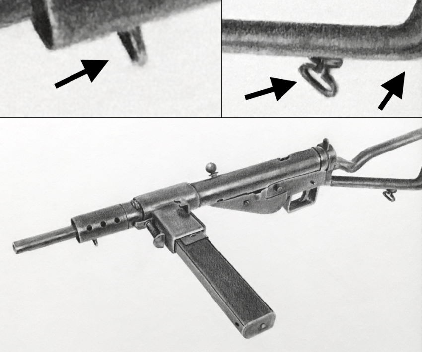 Sten submachine gun graphite pencils realistic drawing